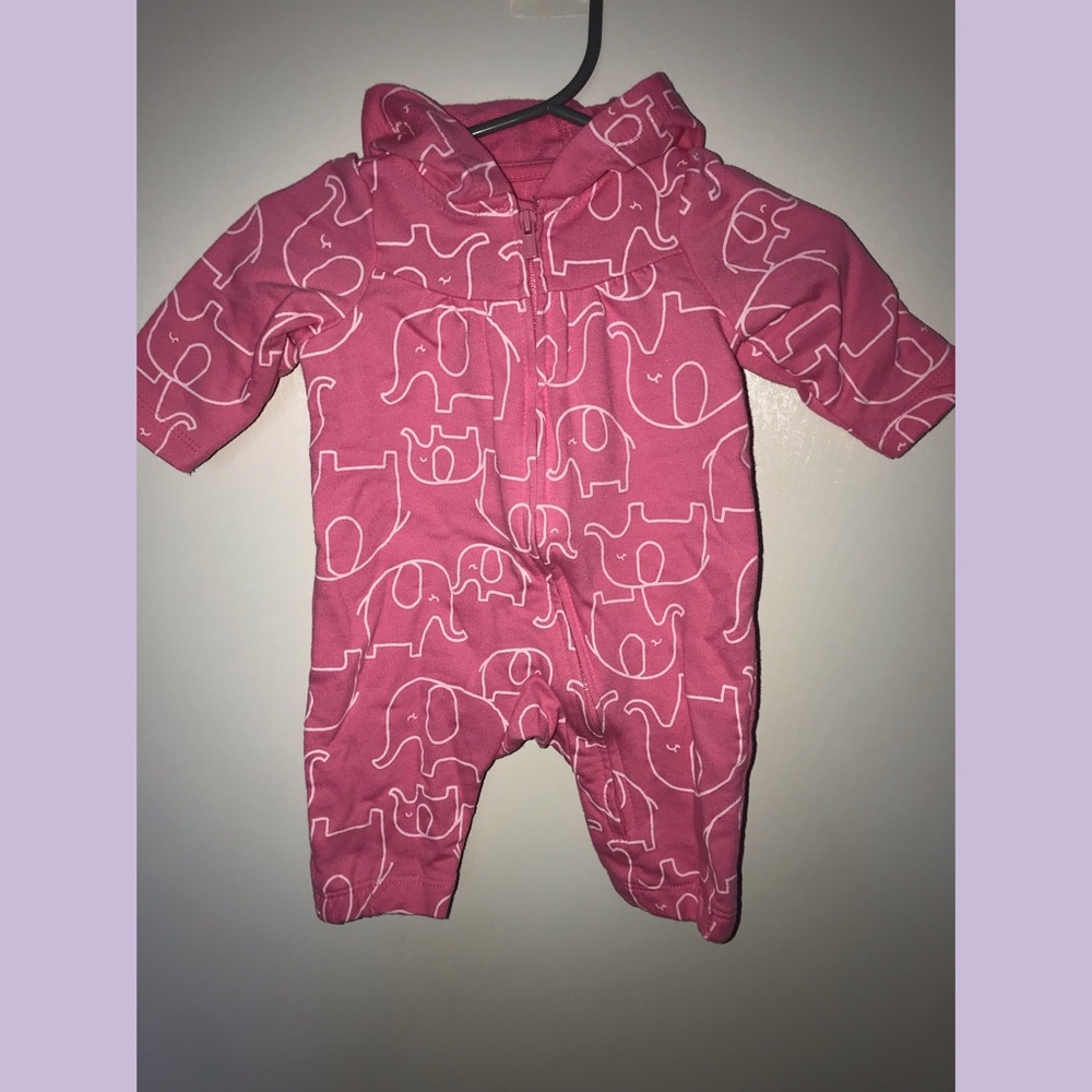 Baby girls zip up hooded sleeper